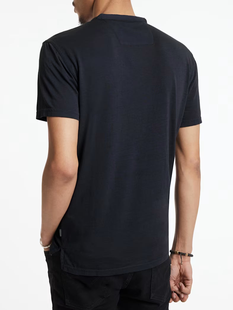 John Varvatos | Le t-shirt henley "Duke" - Bleu marine