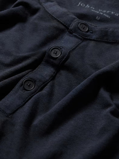 John Varvatos | Le t-shirt henley "Duke" - Bleu marine