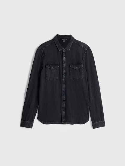 John Varvatos | Chemise western "Avron" - Charbon