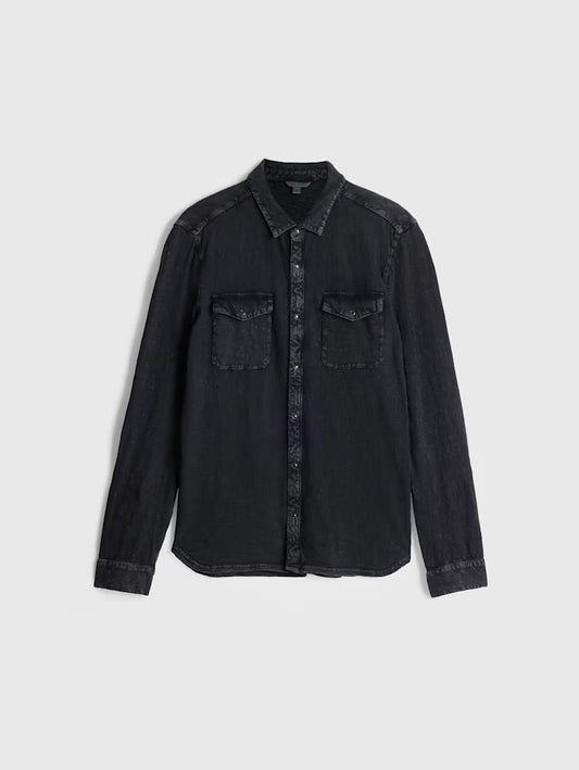 John Varvatos | Chemise western "Avron" - Charbon