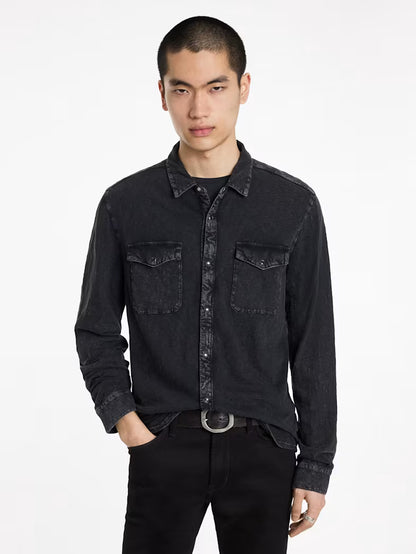 John Varvatos | Chemise western "Avron" - Charbon