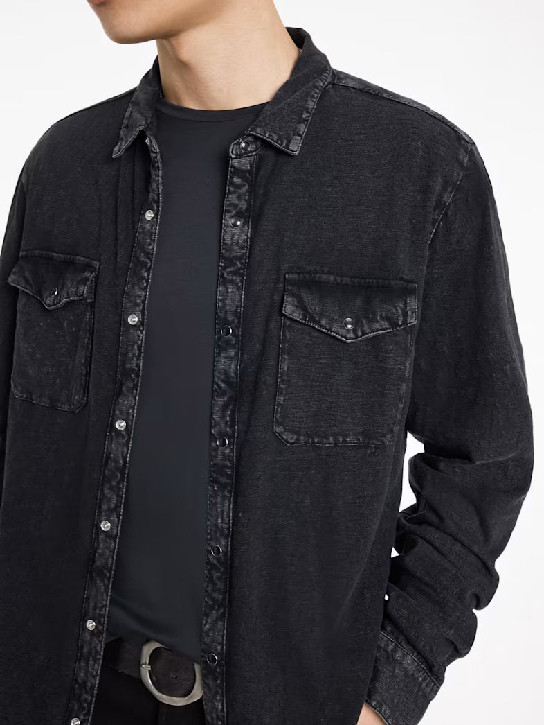 John Varvatos | Chemise western "Avron" - Charbon