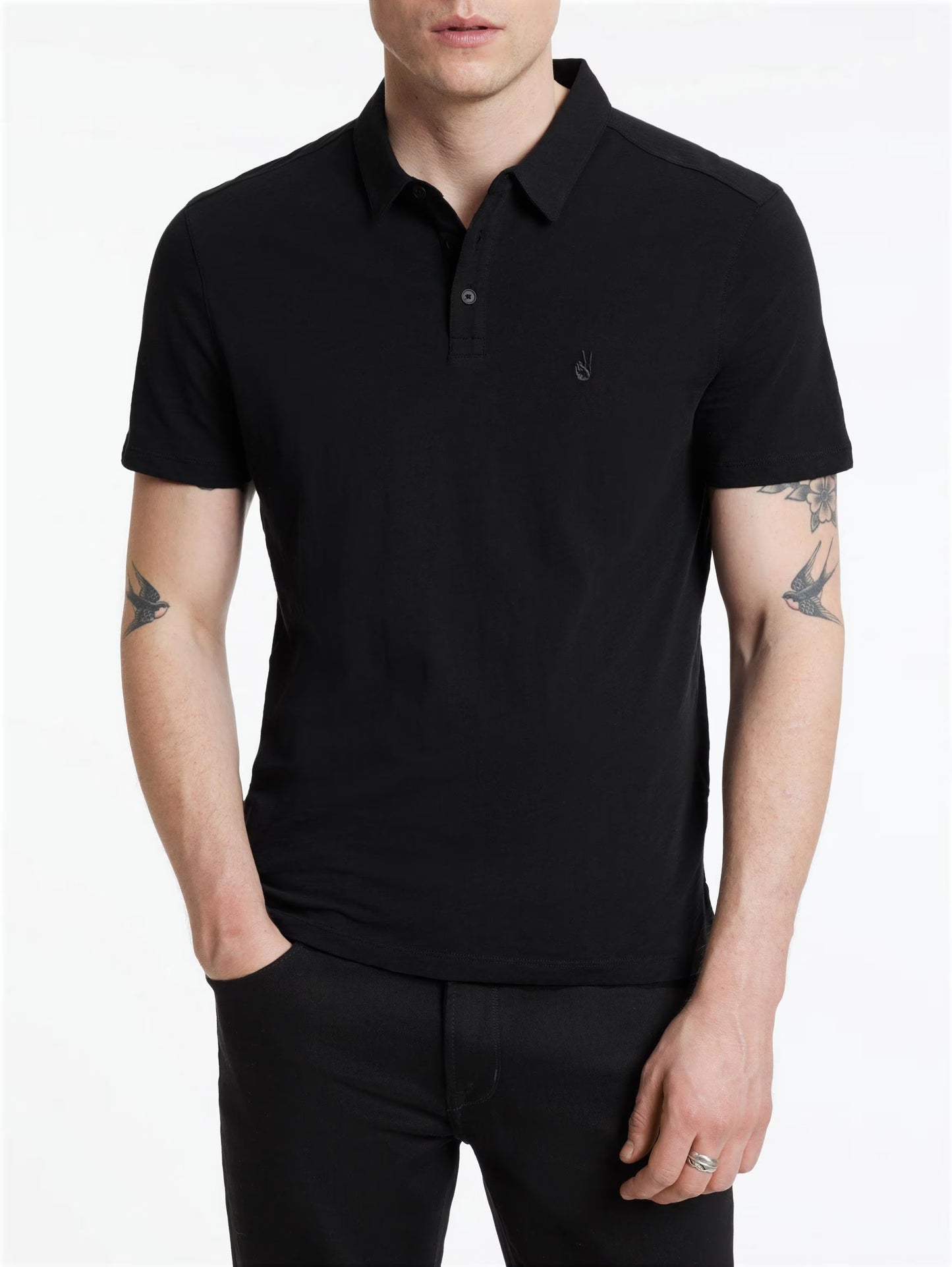 John Varvatos | Polo ''Victor'' en tissu slub - Noir