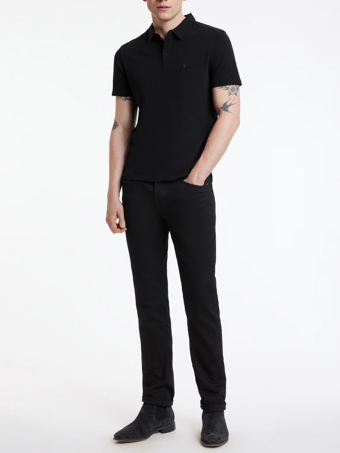 John Varvatos | Polo ''Victor'' en tissu slub - Noir