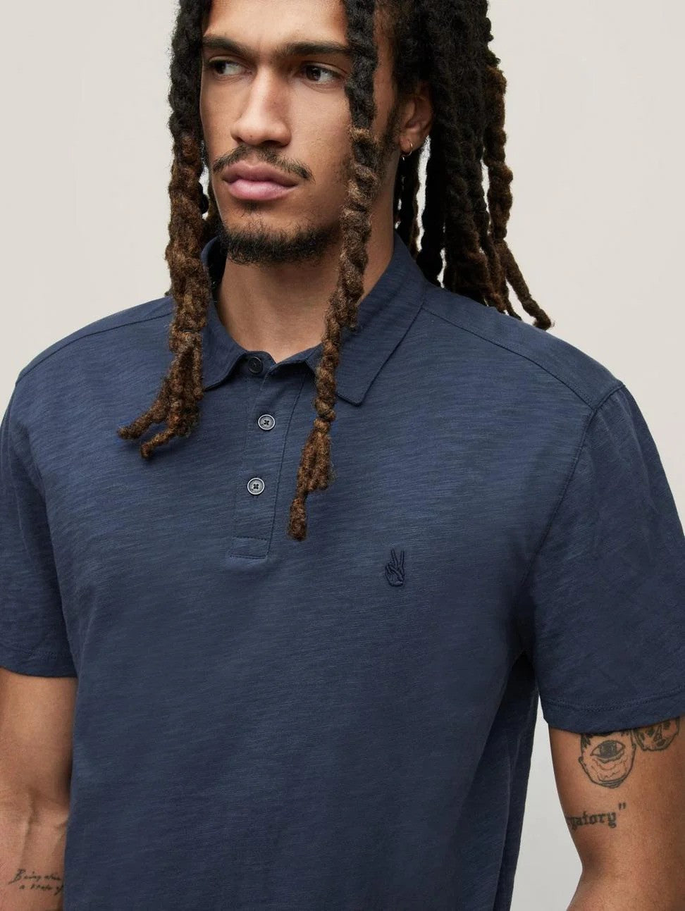 John Varvatos | Polo ''Victor'' en tissu slub - Blue