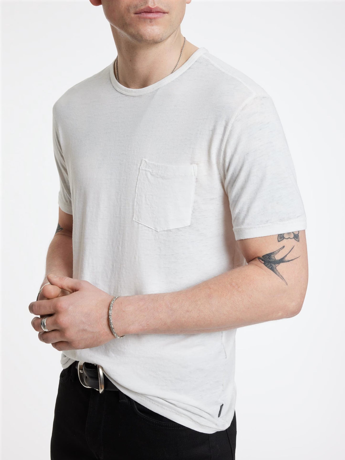 John Varvatos | Le t-shirt à poche ''Bond Burnout'' - Blanc sel