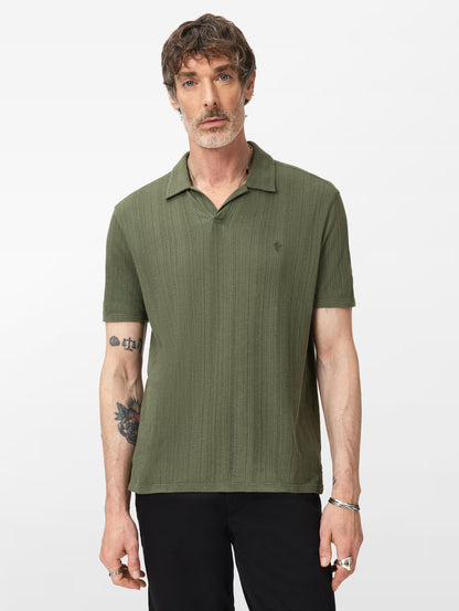 John Varvatos | Le polo "Leonardo" à col Johnny - Olive