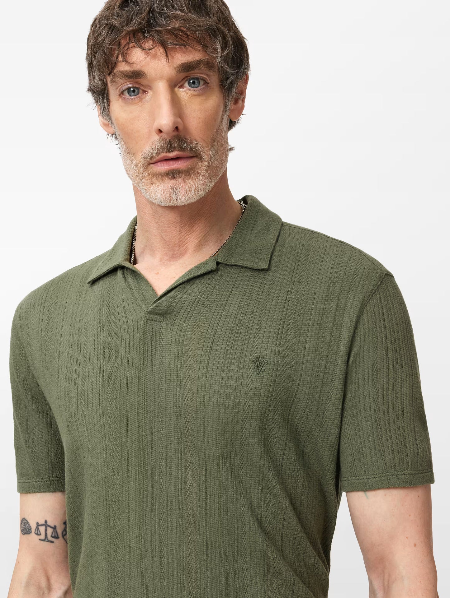 John Varvatos | Le polo "Leonardo" à col Johnny - Olive