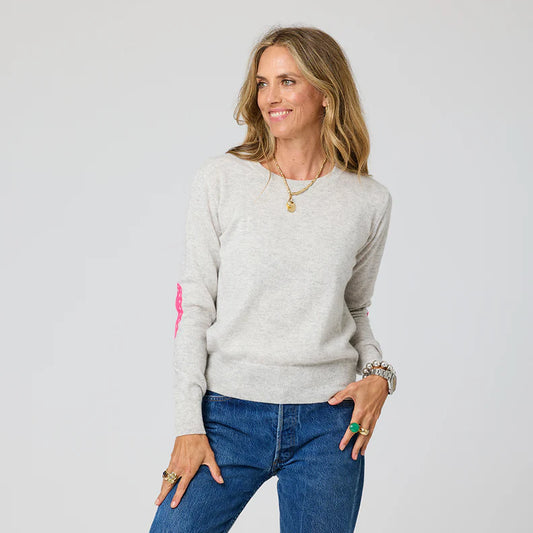 KERRI ROSENTHAL | Pull en cachemire "Patchwork"- Griege
