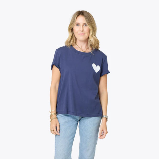 KERRI ROSENTHAL | T-shirt "Suke Contrast Imperfect Heart"- Bleu marine