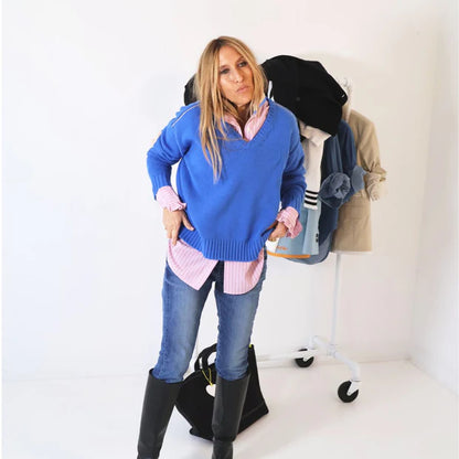 KERRI ROSENTHAL | Pull en coton "Frenchy" - Bleu