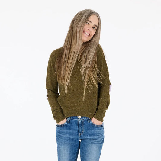 KERRI ROSENTHAL | Pull en cachemire "Patchwork"- Vert militaire