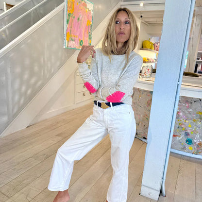 KERRI ROSENTHAL | Pull en cachemire "Patchwork"- Griege