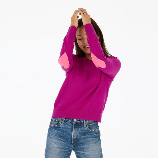 KERRI ROSENTHAL | Pull en cachemire "Patchwork"- Fuchsia