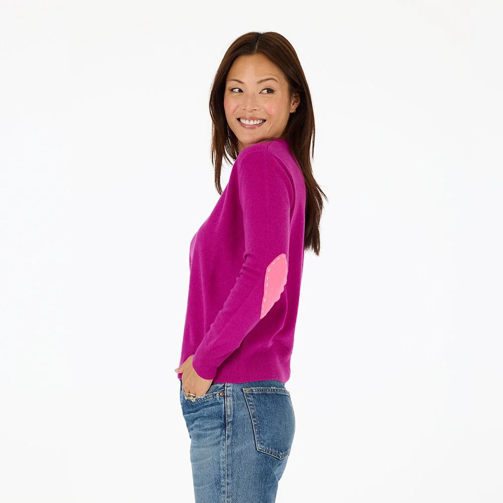 KERRI ROSENTHAL | Pull en cachemire "Patchwork"- Fuchsia