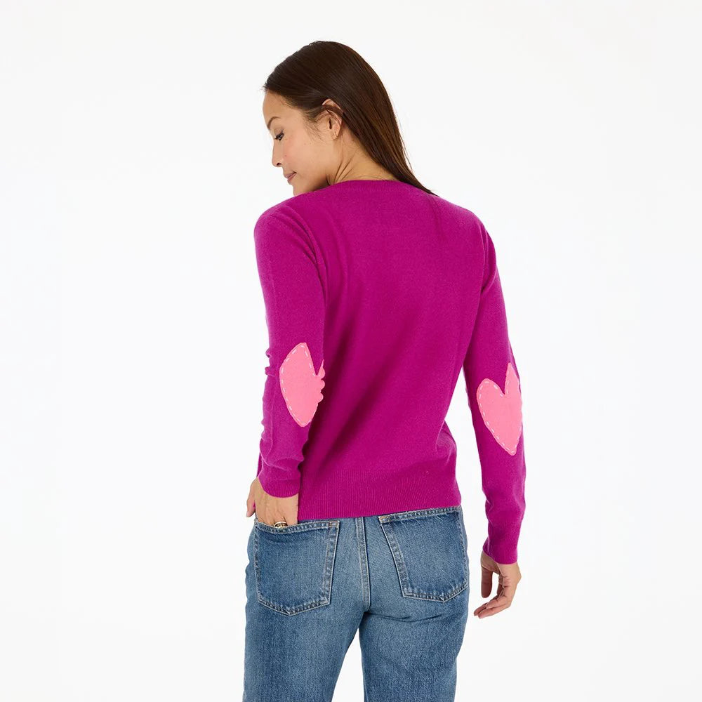 KERRI ROSENTHAL | Pull en cachemire "Patchwork"- Fuchsia