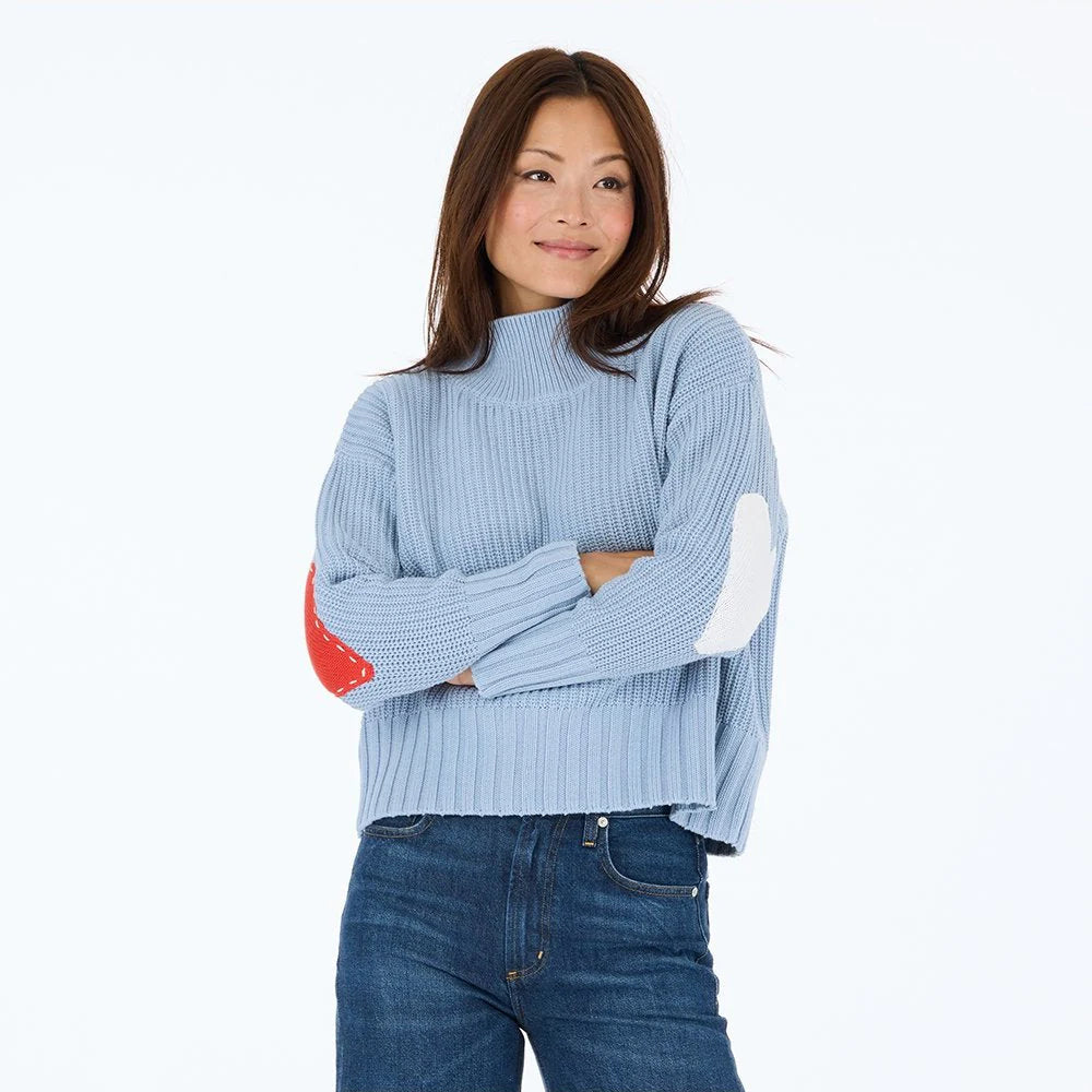 KERRI ROSENTHAL | Pull en coton "Marlow Imperfect"- Bleu clair