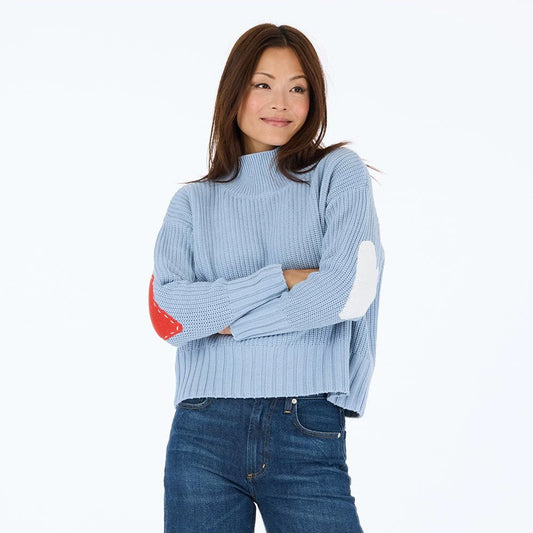 KERRI ROSENTHAL | Pull en coton "Marlow Imperfect"- Bleu clair