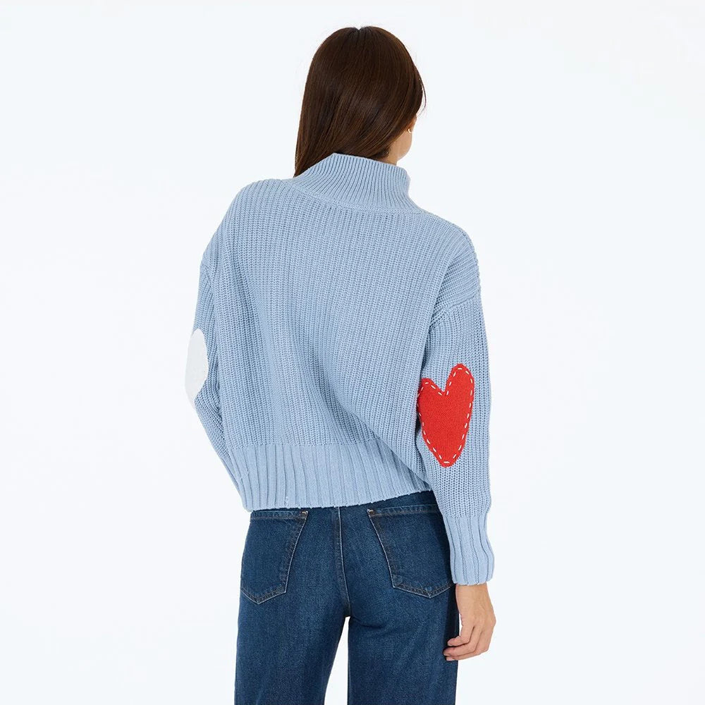 KERRI ROSENTHAL | Pull en coton "Marlow Imperfect"- Bleu clair