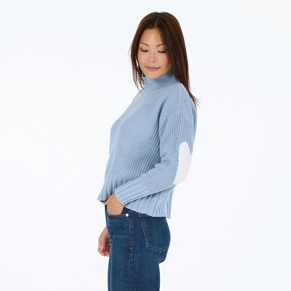 KERRI ROSENTHAL | Pull en coton "Marlow Imperfect"- Bleu clair