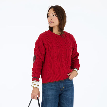 KERRI ROSENTHAL | Pull en coton "Maxwork"- Rouge cerise