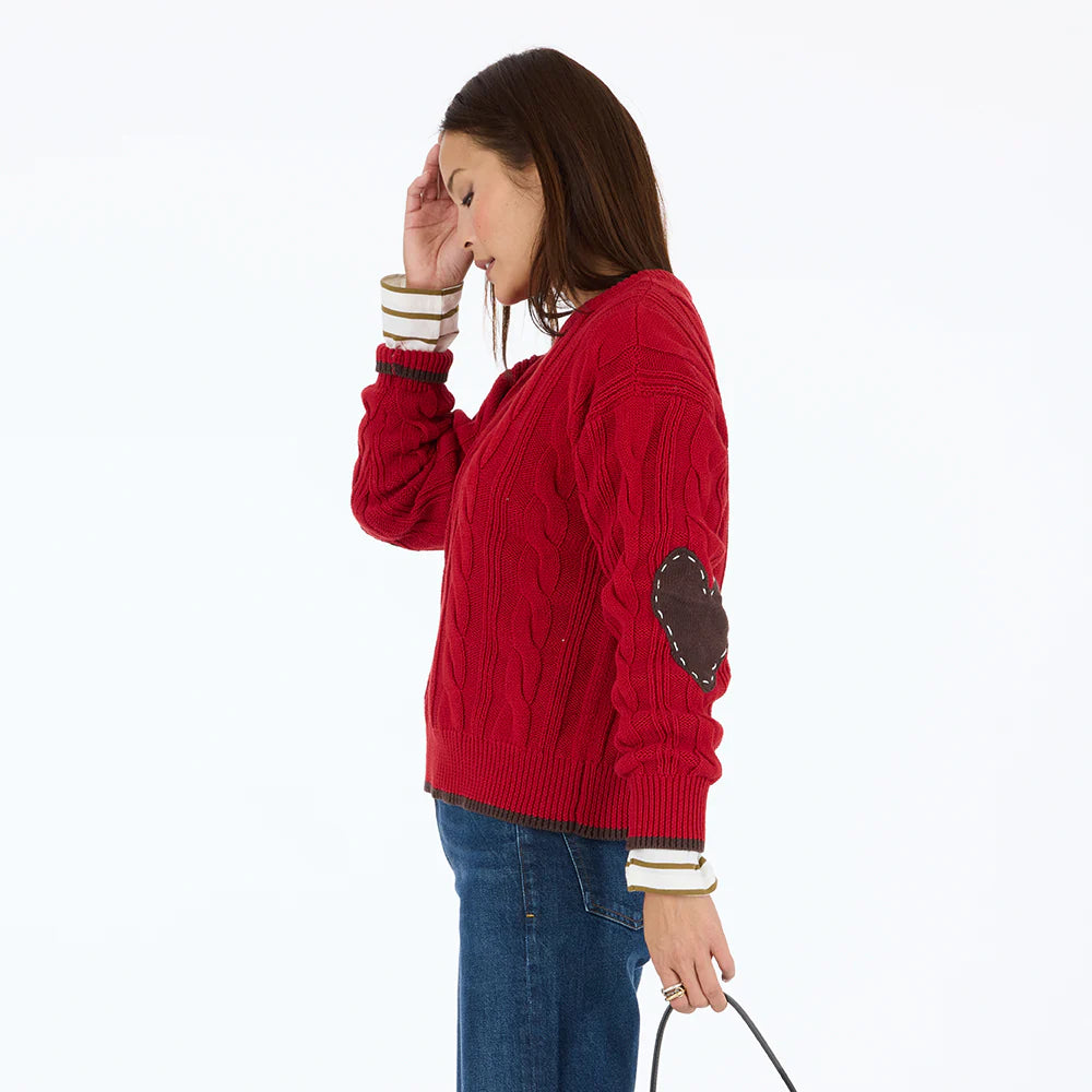 KERRI ROSENTHAL | Pull en coton "Maxwork"- Rouge cerise