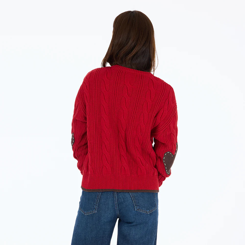 KERRI ROSENTHAL | Pull en coton "Maxwork"- Rouge cerise