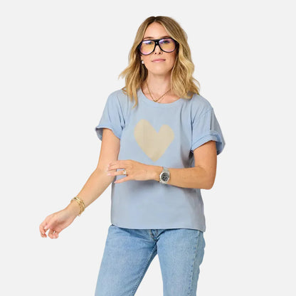 KERRI ROSENTHAL | T-shirt "Suke Imperfect Heart"- Bleu ciel