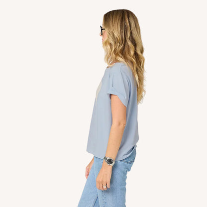KERRI ROSENTHAL | T-shirt "Suke Imperfect Heart"- Bleu ciel