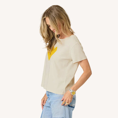 KERRI ROSENTHAL | T-shirt "Suke Imperfect Heart"- Craie