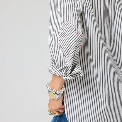 KERRI ROSENTHAL | Chemise "Mia"- Gris et blanc