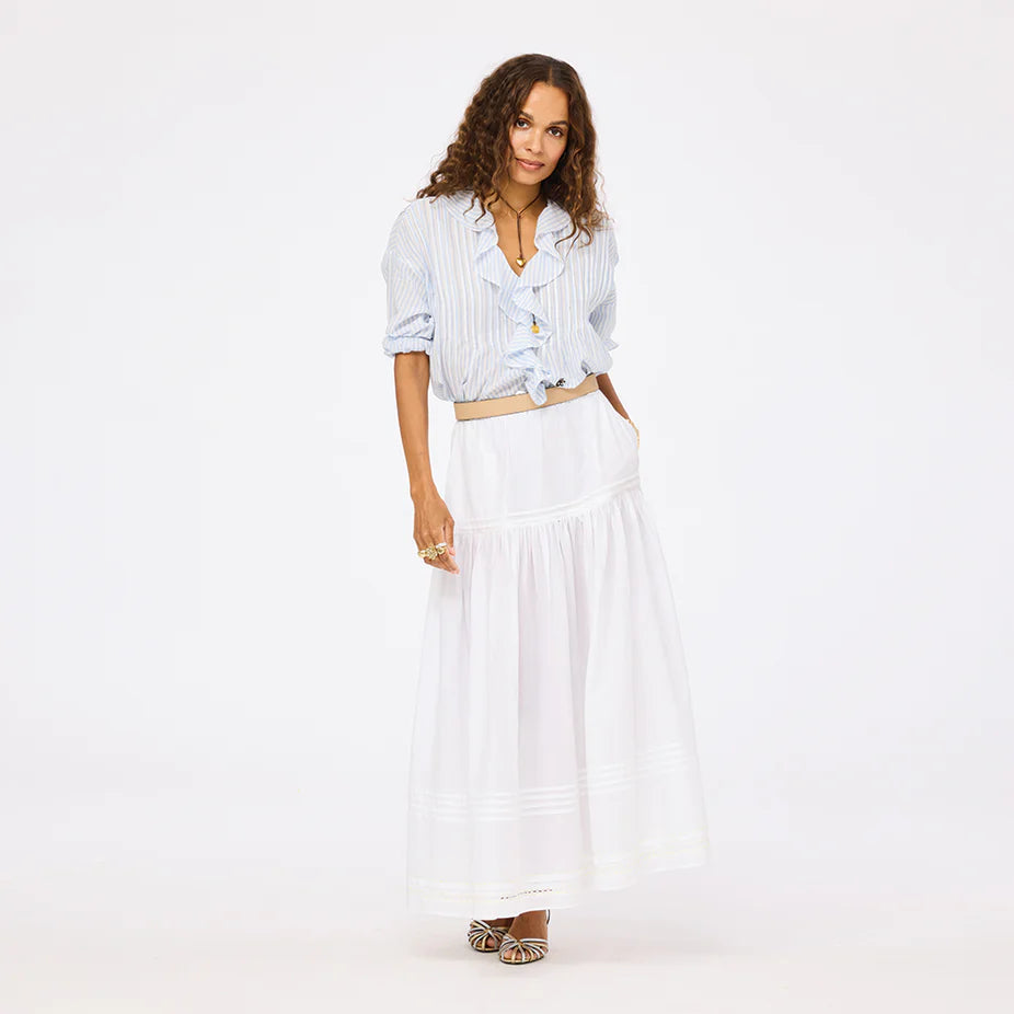KERRI ROSENTHAL | Chemise "Rosen"- Blanc-Bleu Solvang
