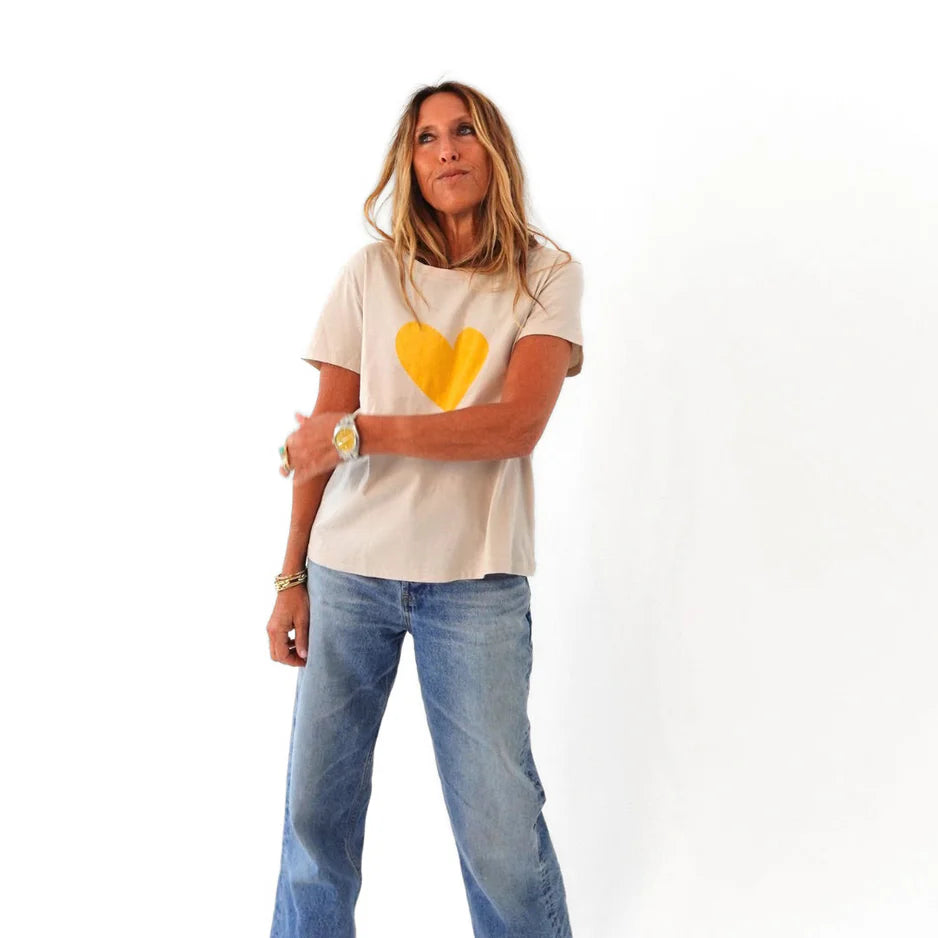 KERRI ROSENTHAL | T-shirt "Suke Imperfect Heart"- Craie