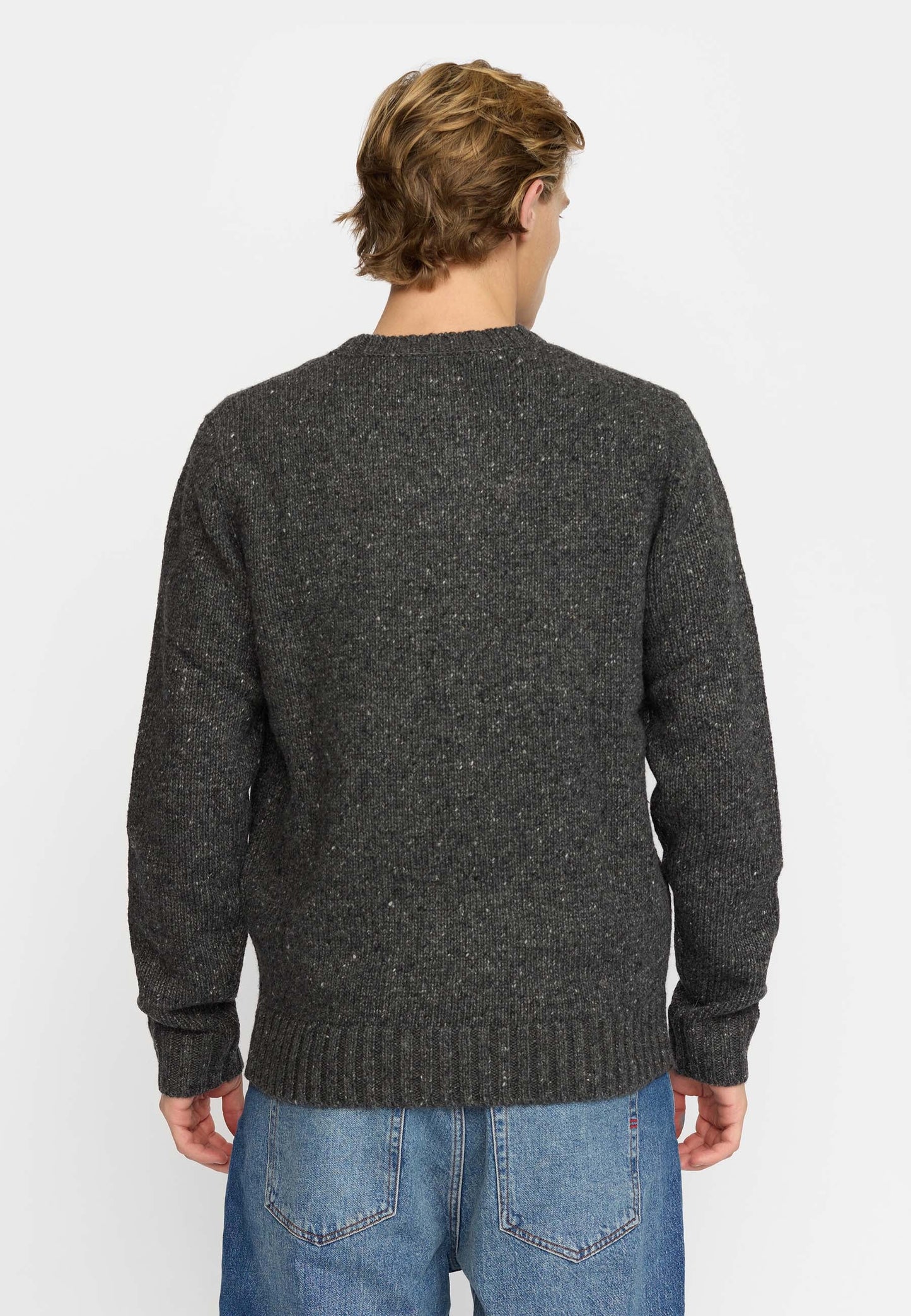 Revolution | Pull col rond en mélange d'alpaga - Noir/Gris