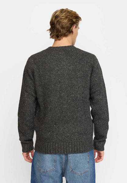 Revolution | Pull col rond en mélange d'alpaga - Noir/Gris