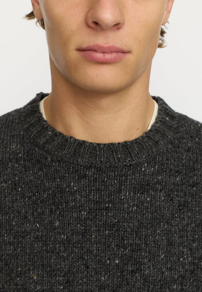 Revolution | Pull col rond en mélange d'alpaga - Noir/Gris