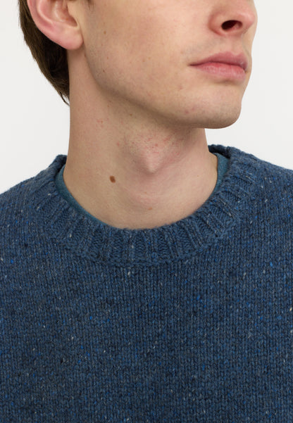 Revolution | Pull col rond en mélange d'alpaga - Bleu