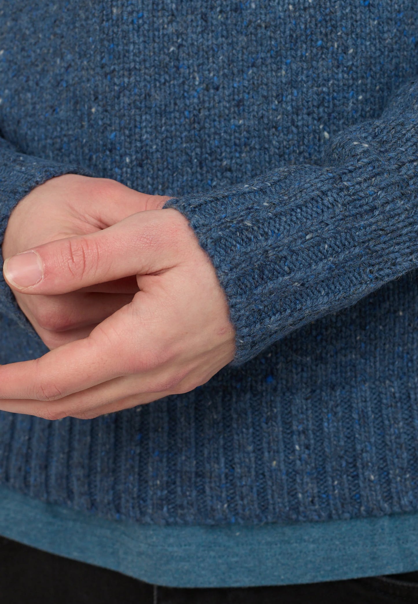 Revolution | Pull col rond en mélange d'alpaga - Bleu