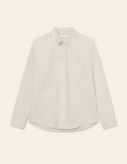 Les Deux | Chemise Oxford "Konrad" - Ivoire/Gris clair
