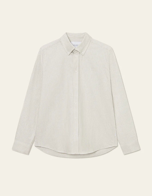 Les Deux | Chemise Oxford "Konrad" - Ivoire/Gris clair
