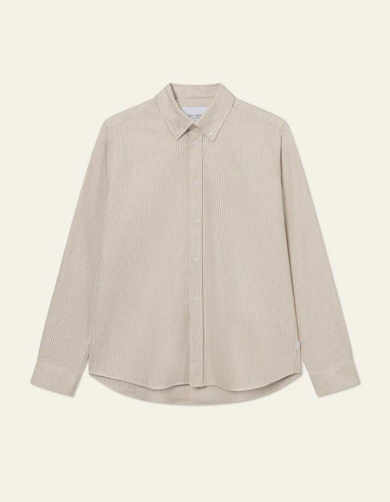 Les Deux | Chemise Oxford "Konrad" - Ivoire/Tabac Blond