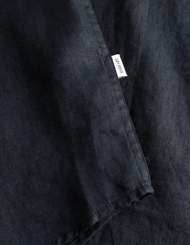 Les Deux | Chemise en lin "Kris" - Bleu marine
