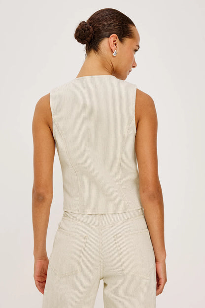 Rails |  Gilet sans manches en jean ''La Jolla '' - Rayures écru
