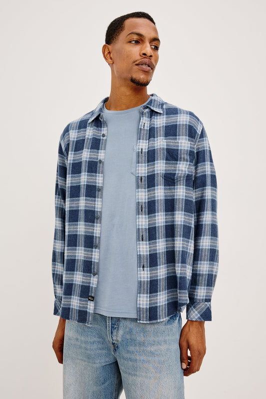 Rails | Chemise à manches longues "Lennox" - Bleu chevron marin