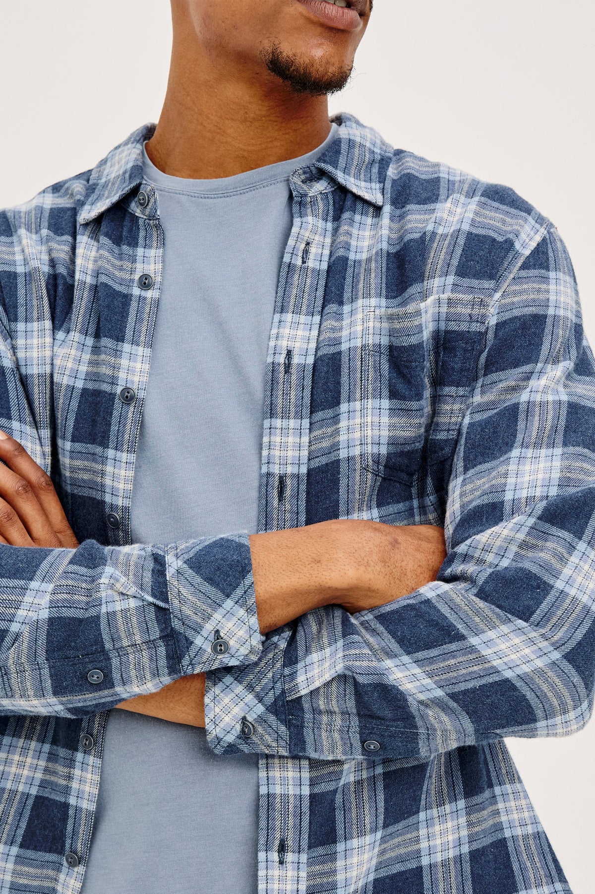 Rails | Chemise à manches longues "Lennox" - Bleu chevron marin