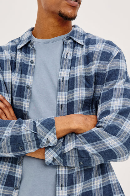 Rails | Chemise à manches longues "Lennox" - Bleu chevron marin