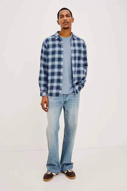 Rails | Chemise à manches longues "Lennox" - Bleu chevron marin