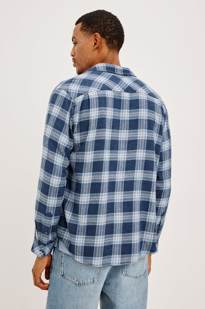 Rails | Chemise à manches longues "Lennox" - Bleu chevron marin