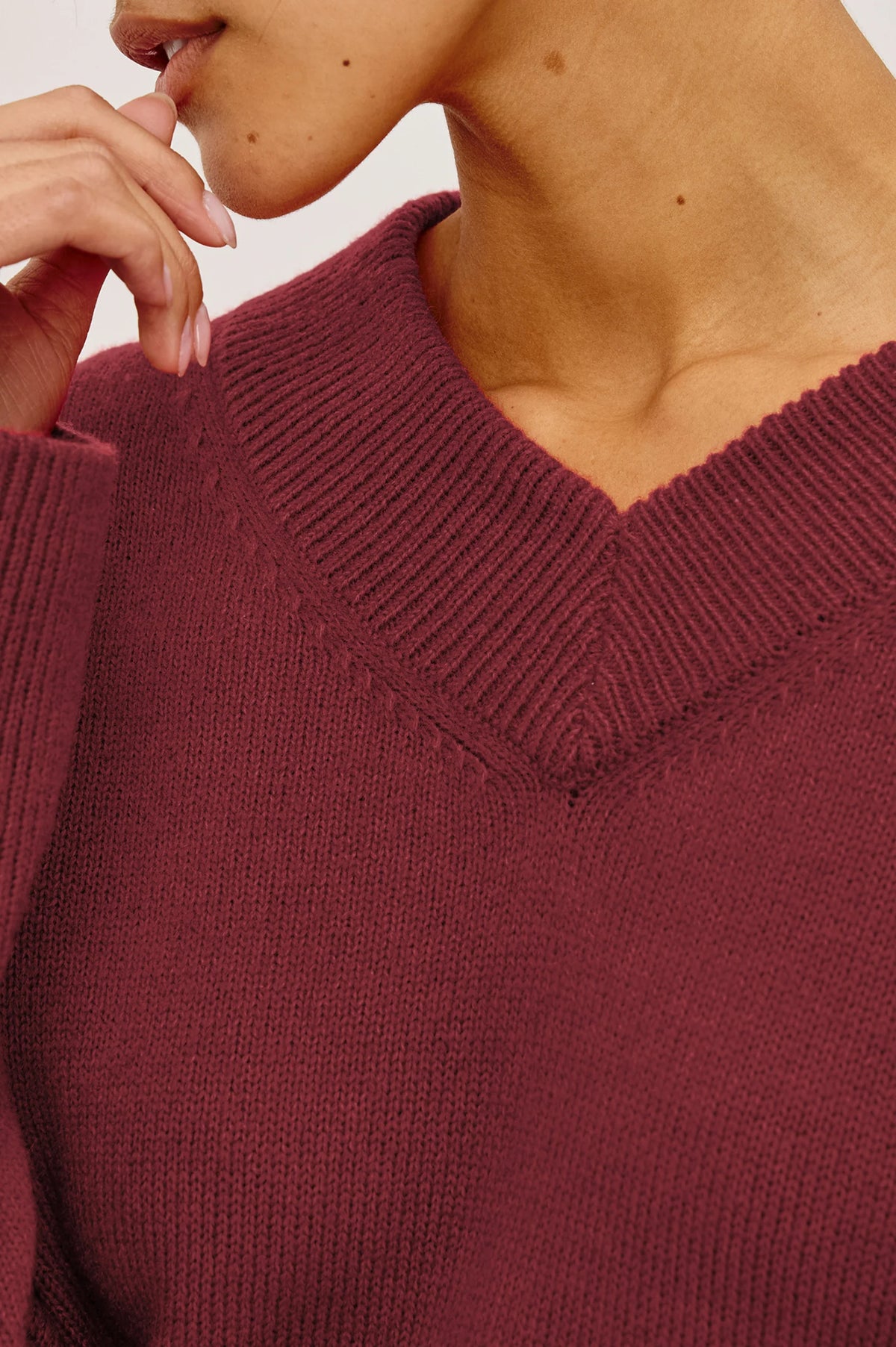 Rails | Pull en col V "Lidya" - Cramoisi