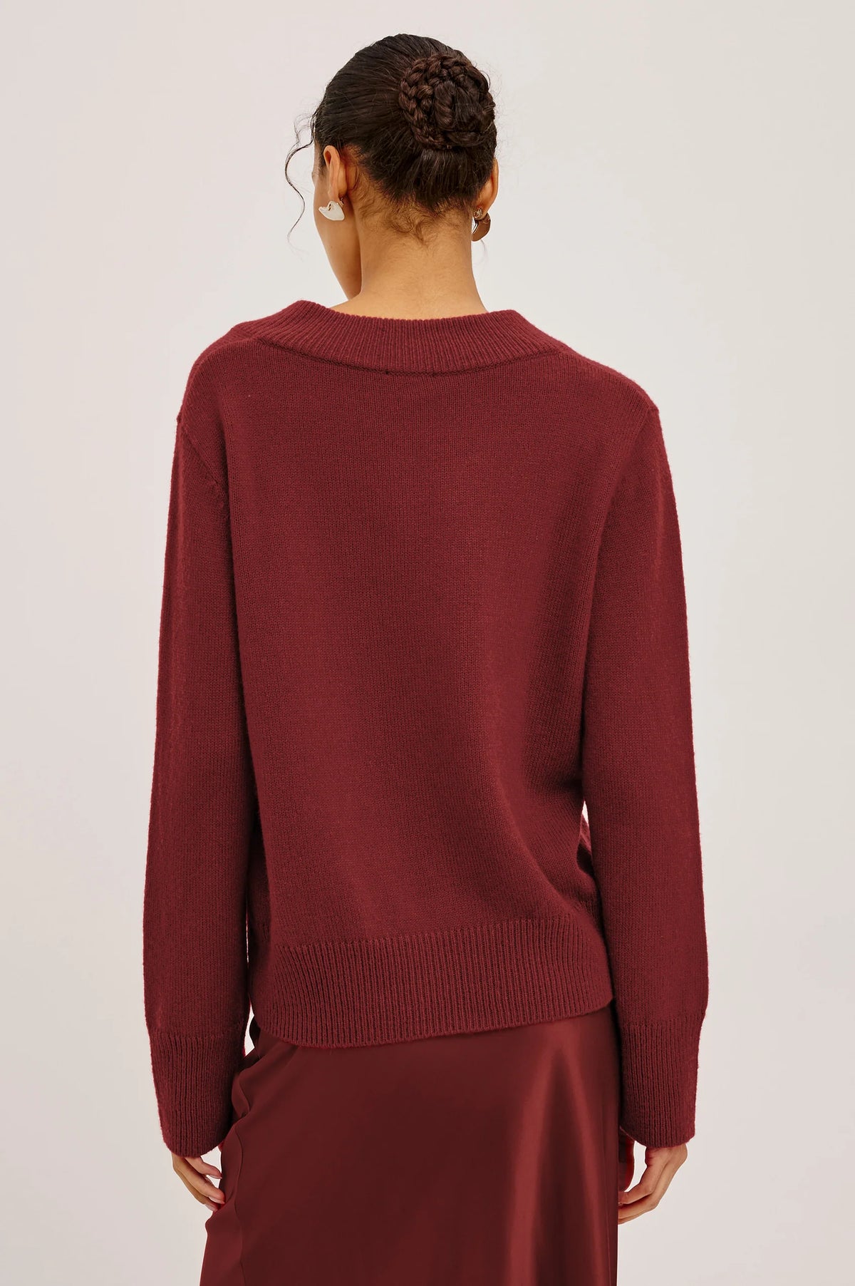 Rails | Pull en col V "Lidya" - Cramoisi